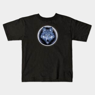 Wolf on the moon Kids T-Shirt